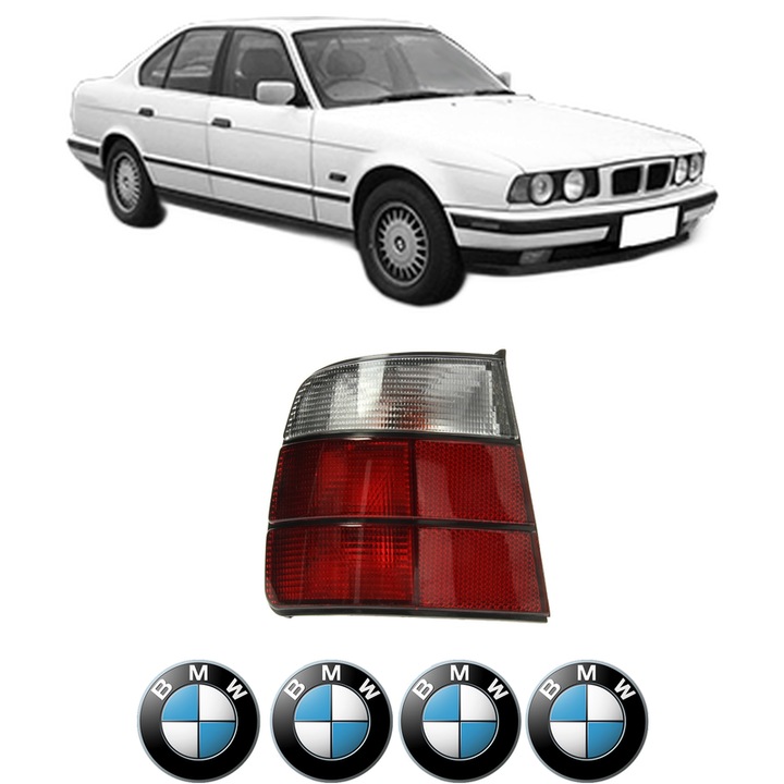 Lampa Stop Spate Stanga BMW Seria 5 (E34) din 1987-1995, Auto, DEPO, 4x Stickere auto cu BMW