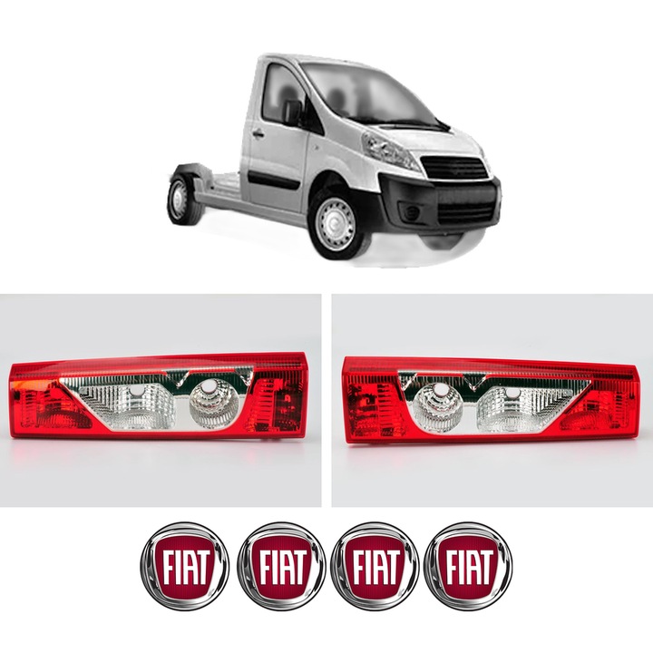 Set Stopuri Spate Stanga Dreapta FIAT SCUDO Platform/Chassis (270_, 272_) din 2007-2016, Auto, DEPO, 4x Stickere auto cu FIAT