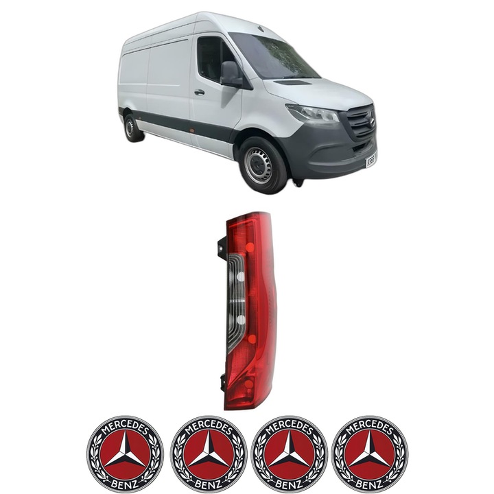 Lampa Stop Spate Dreapta MERCEDES-BENZ SPRINTER 3-t Van (B910) din 2018-2025, Auto, TYC, 4x Stickere auto cu MERCEDES-BENZ