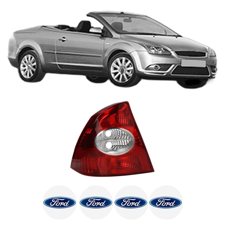 Lampa Stop Spate Stanga FORD FOCUS II Convertible din 2006-2010, Auto, DEPO, 4x Stickere auto cu FORD