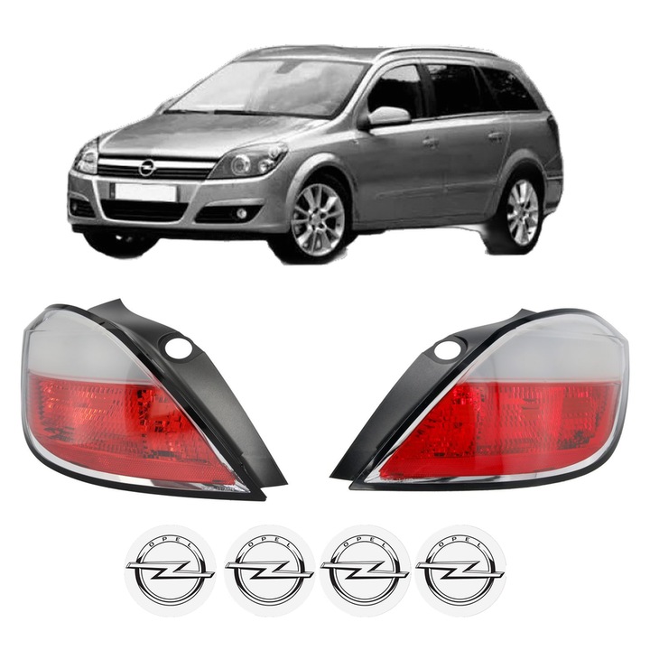 Set Stopuri Spate Stanga Dreapta OPEL ASTRA H Estate (A04) din 2004-2014, Auto, TYC, 4x Stickere auto cu OPEL