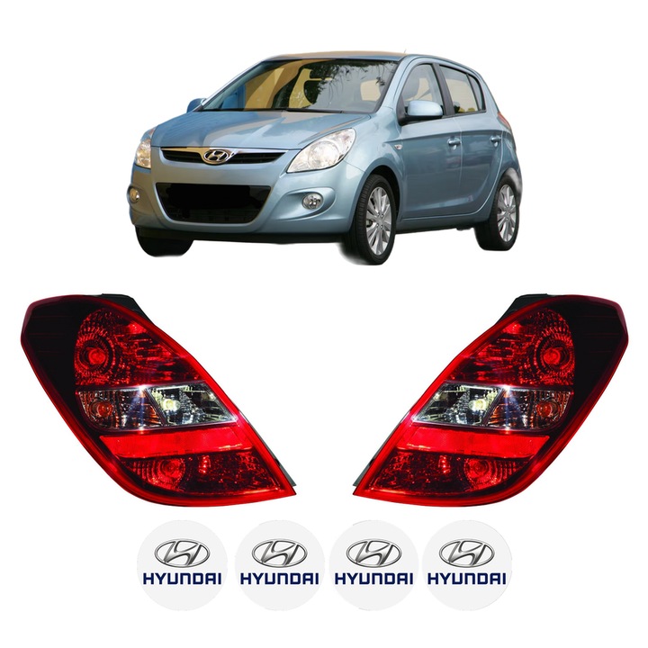 Set Stopuri Spate Stanga Dreapta HYUNDAI i20 I (PB, PBT) din 2008-2015, Auto, DEPO, 4x Stickere auto cu HYUNDAI