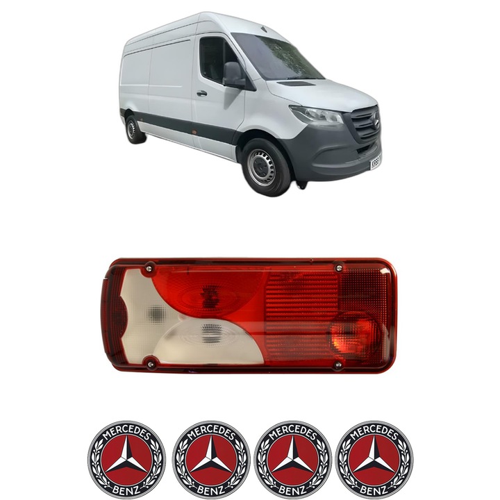 Lampa Stop Spate Stanga MERCEDES-BENZ SPRINTER 3-t Van (B910) din 2018-2025, Auto, TYC, 4x Stickere auto cu MERCEDES-BENZ