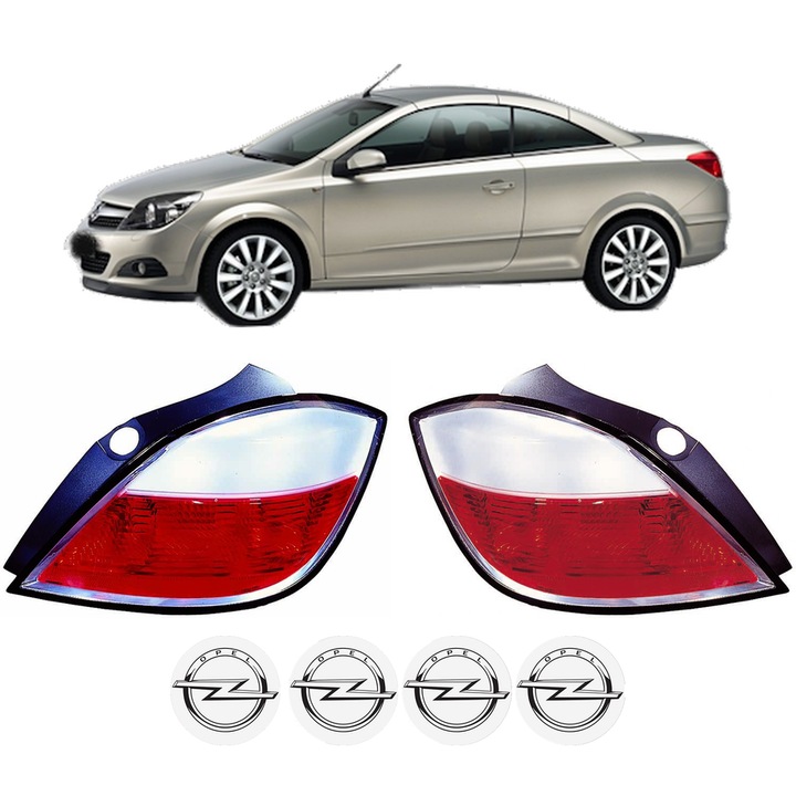 Set Stopuri Spate Stanga Dreapta OPEL ASTRA H TwinTop (A04) din 2005-2010, Auto, DEPO, 4x Stickere auto cu OPEL