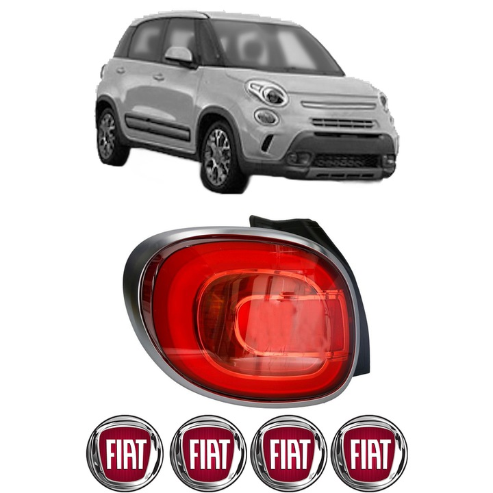 Lampa Stop Spate Stanga FIAT 500L (351_, 352_) din 2012-2018, Auto, TYC, 4x Stickere auto cu FIAT
