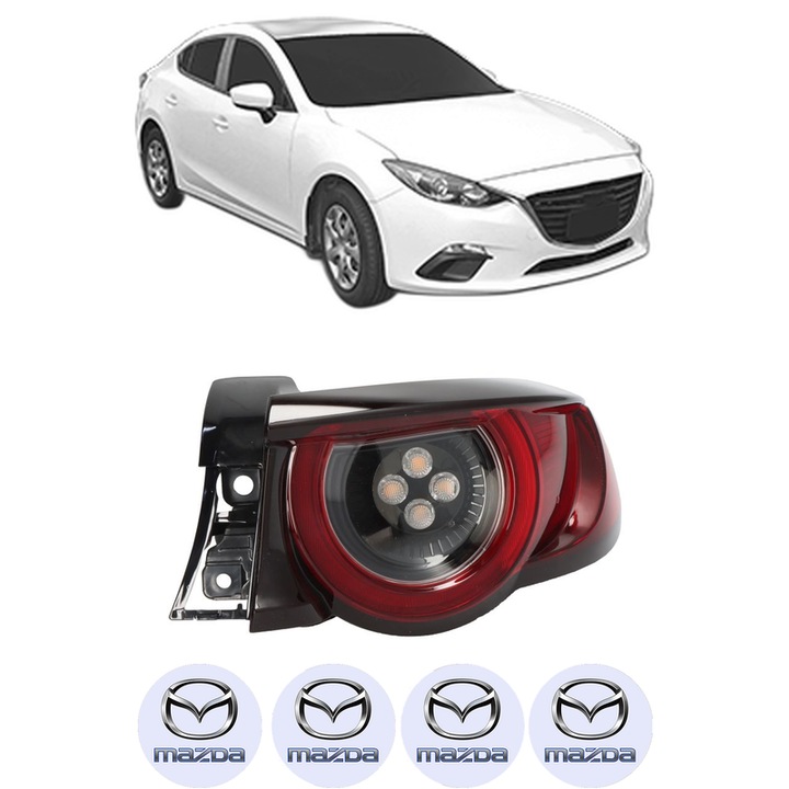 Lampa Stop Spate Dreapta MAZDA 3 Saloon (BP_) din 2018-2024, Auto, DEPO, 4x Stickere auto cu MAZDA