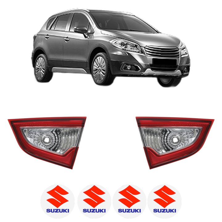 Set Stopuri Spate Stanga Dreapta SUZUKI SX4 S-CROSS (JY) din 2013-2022, Auto, DEPO, 4x Stickere auto cu SUZUKI