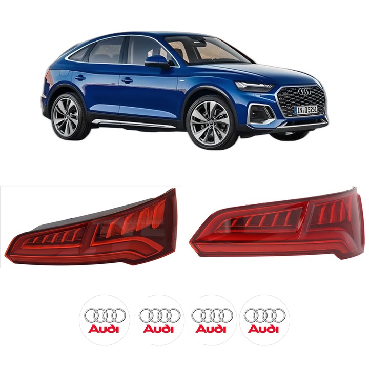 Set Stopuri Spate Stanga Dreapta AUDI Q5 Sportback (FYT) din 2020-2021, Auto, TYC, 4x Stickere auto cu AUDI