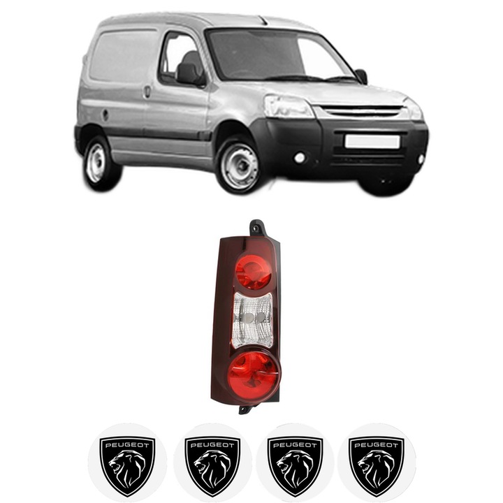 Lampa Stop Spate Stanga PEUGEOT PARTNER Box Body/MPV din 2008-2016, Auto, TYC, 4x Stickere auto cu PEUGEOT