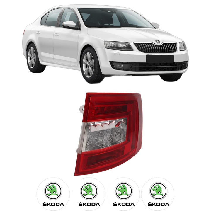 Lampa Stop Spate Dreapta SKODA OCTAVIA III (5E3, NL3, NR3) din 2012-2020, Auto, DEPO, 4x Stickere auto cu SKODA