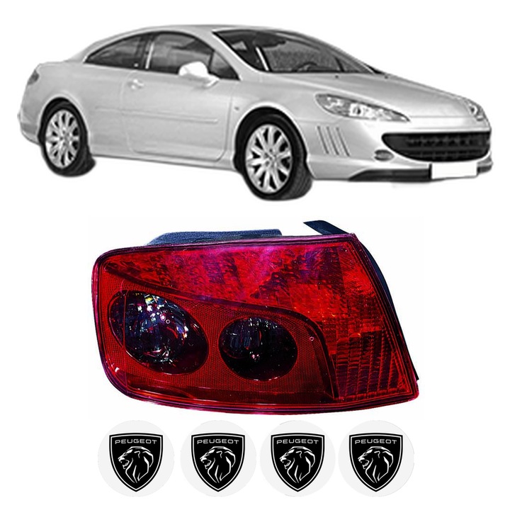 Lampa Stop Spate Stanga PEUGEOT 407 Coupe (6C_) din 2005-2009, Auto, DEPO, 4x Stickere auto cu PEUGEOT