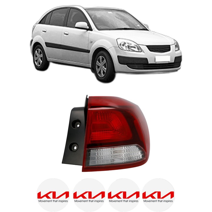 Lampa Stop Spate Dreapta KIA RIO II (JB) din 2005-2011, Auto, DEPO, 4x Stickere auto cu KIA