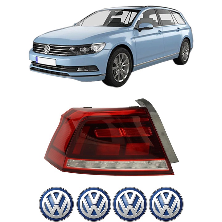 Lampa Stop Spate Stanga Volkswagen PASSAT B8 Variant (3G5, CB5) din 2014-2024, Auto, DEPO, 4x Stickere auto cu Volkswagen