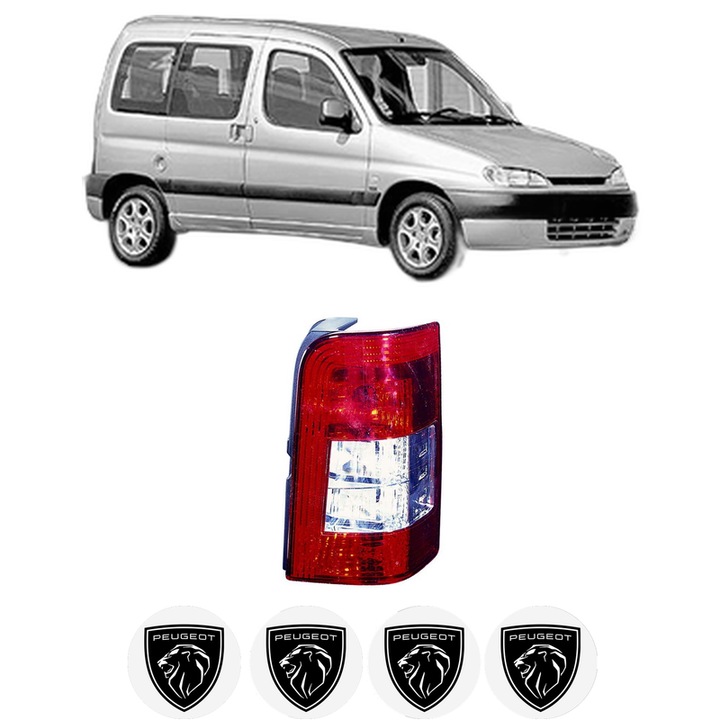 Lampa Stop Spate Dreapta PEUGEOT PARTNER MPV (5_, G_) din 1996-2015, Auto, DEPO, 4x Stickere auto cu PEUGEOT