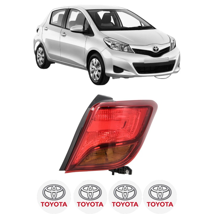 Lampa Stop Spate Dreapta TOYOTA YARIS (_P13_) din 2010-2020, Auto, TYC, 4x Stickere auto cu TOYOTA