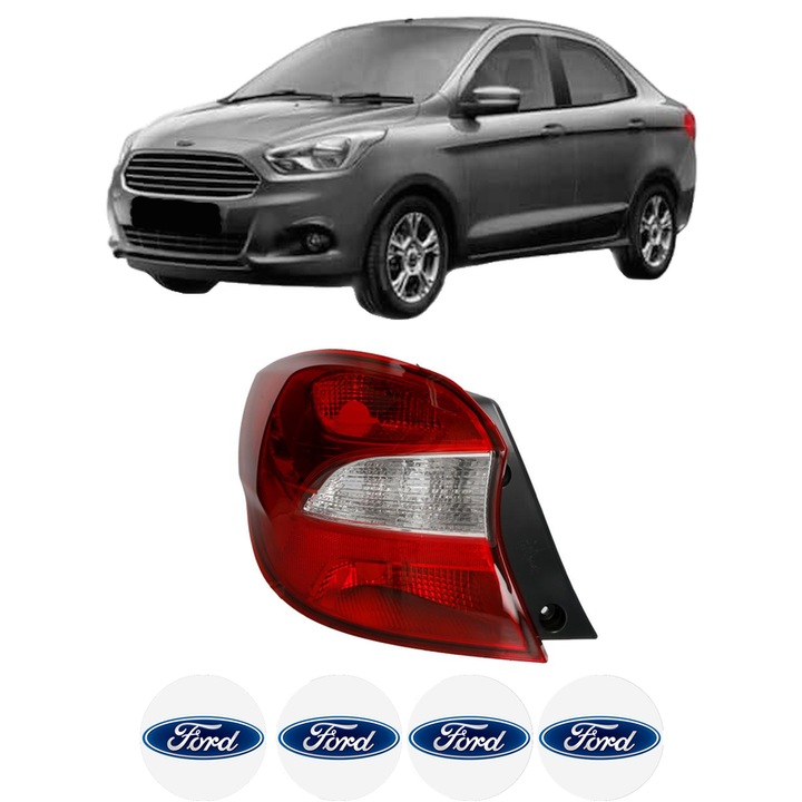 Lampa Stop Spate Stanga FORD KA+ III Saloon (TK, FK) din 2016, Auto, DEPO, 4x Stickere auto cu FORD