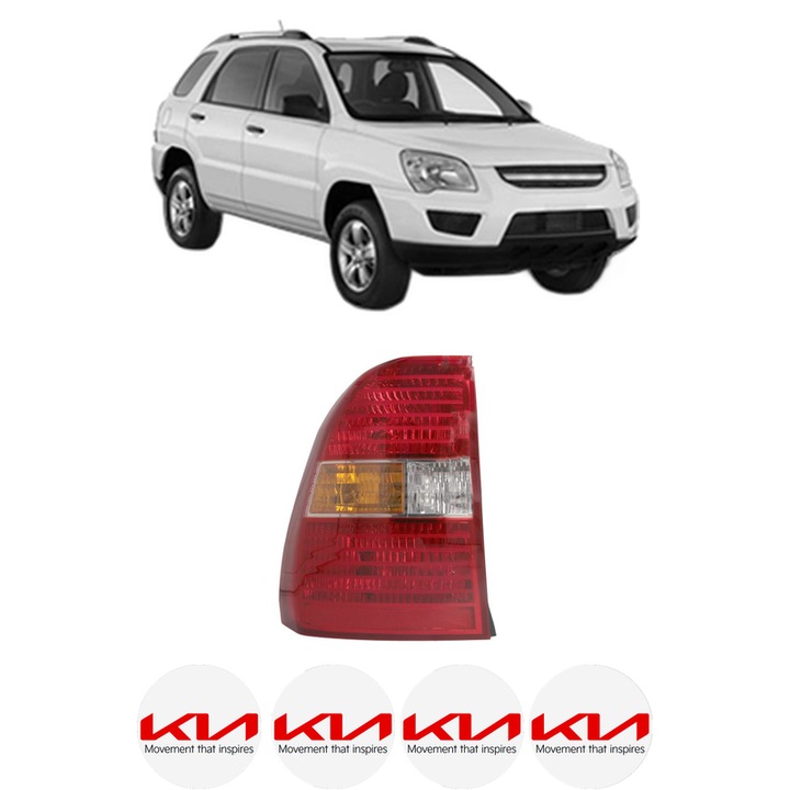 Lampa Stop Spate Stanga KIA SPORTAGE II (JE_, KM_) din 2004-2010, Auto, DEPO, 4x Stickere auto cu KIA