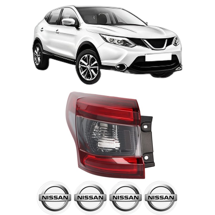 Lampa Stop Spate Stanga NISSAN QASHQAI II (J11, J11_) din 2013-2020, Auto, DEPO, 4x Stickere auto cu NISSAN