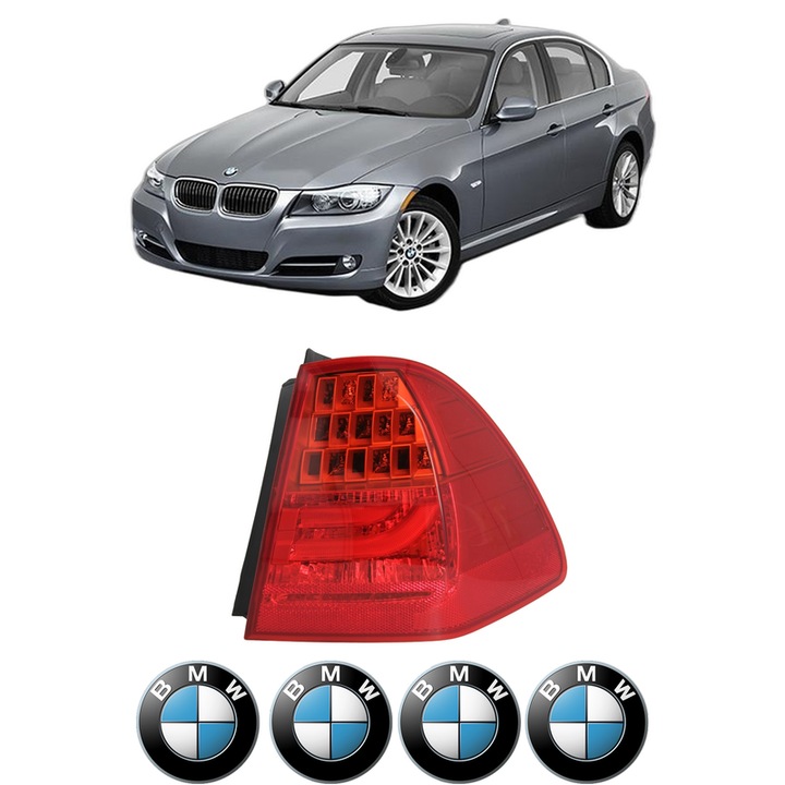 Lampa Stop Spate Dreapta BMW Seria 3 (E90) din 2004-2011, Auto, TYC, 4x Stickere auto cu BMW