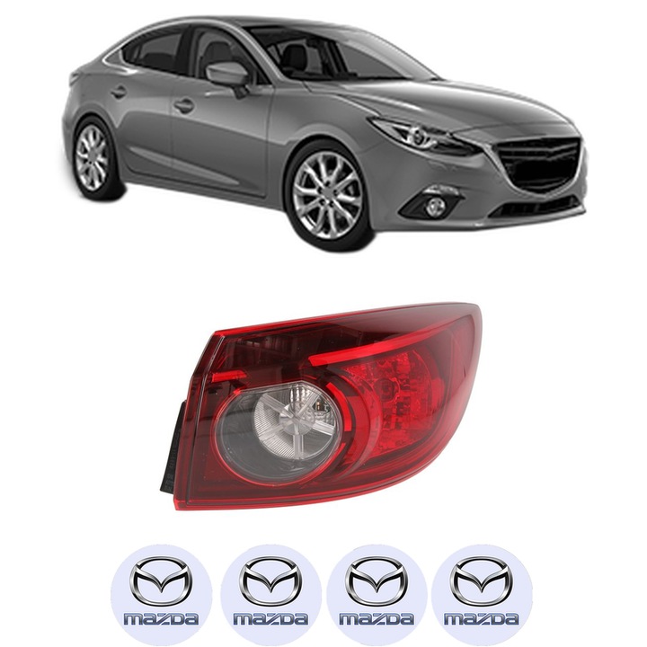 Lampa Stop Spate Dreapta MAZDA 3 Saloon (BM_, BN_) din 2013-2019, Auto, TYC, 4x Stickere auto cu MAZDA