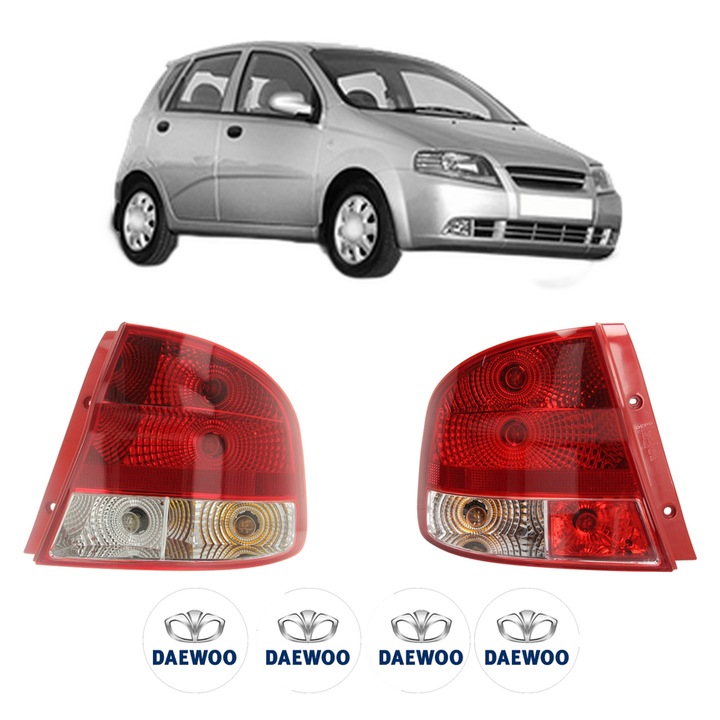 Set Stopuri Spate Stanga Dreapta DAEWOO KALOS (KLAS) din 2002-2003, Auto, DEPO, 4x Stickere auto cu DAEWOO