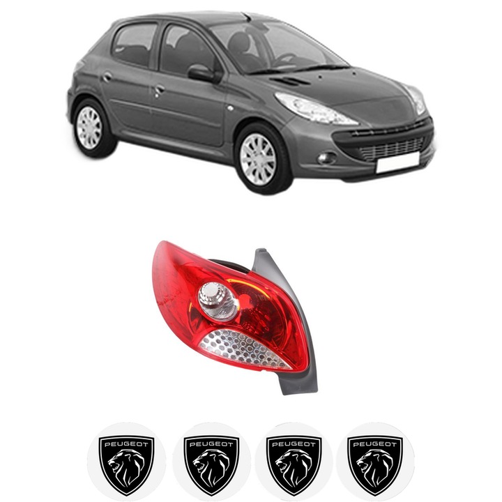 Lampa Stop Spate Stanga PEUGEOT 206+ (2L_, 2M_) din 2009-2013, Auto, TYC, 4x Stickere auto cu PEUGEOT