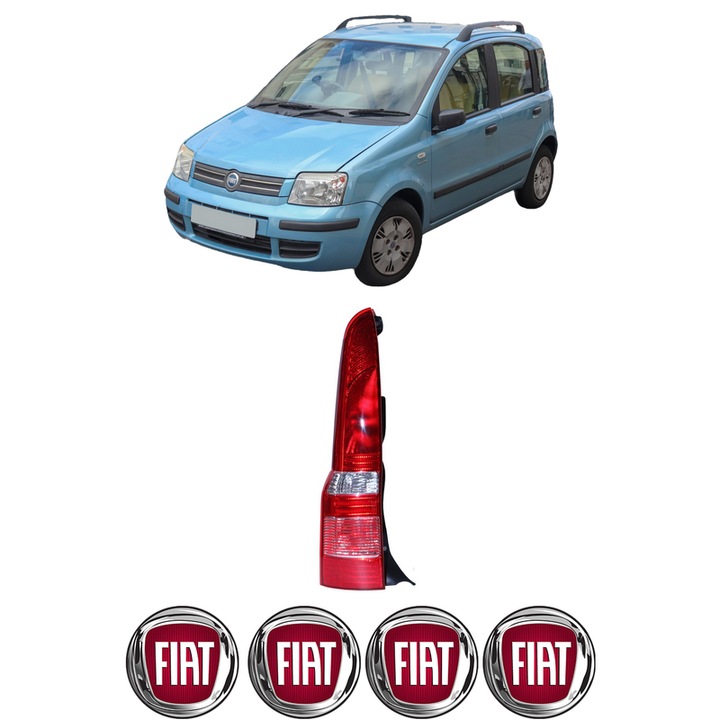 Lampa Stop Spate Stanga FIAT PANDA Hatchback Van (169_) din 2004-2011, Auto, DEPO, 4x Stickere auto cu FIAT