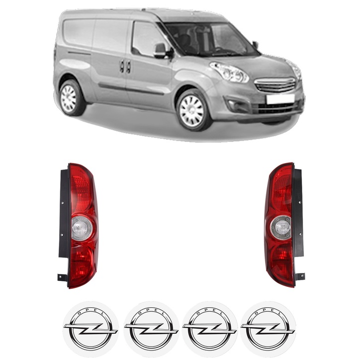 Set Stopuri Spate Stanga Dreapta OPEL COMBO Box Body/MPV (X12) din 2012-2016, Auto, DEPO, 4x Stickere auto cu OPEL