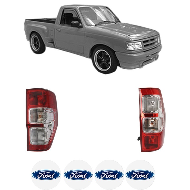 Set Stopuri Spate Stanga Dreapta FORD RANGER din 1999-2018, Auto, DEPO, 4x Stickere auto cu FORD
