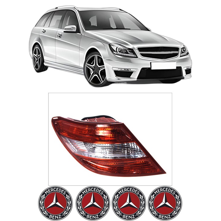 Lampa Stop Spate Stanga MERCEDES-BENZ C-CLASS T-Model (S204) din 2007-2014, Auto, DEPO, 4x Stickere auto cu MERCEDES-BENZ