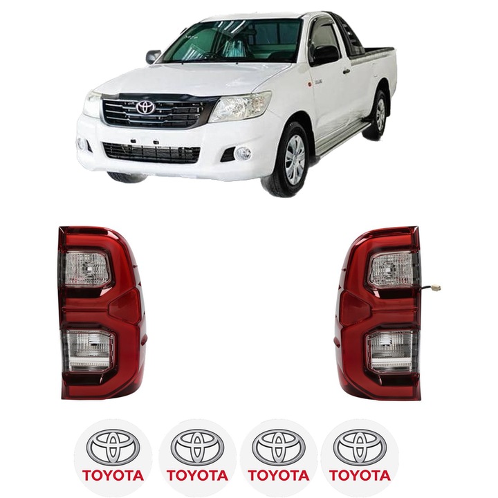 Set Stopuri Spate Stanga Dreapta TOYOTA HILUX VIII Platform/Chassis (_N1_) din 2015, Auto, DEPO, 4x Stickere auto cu TOYOTA