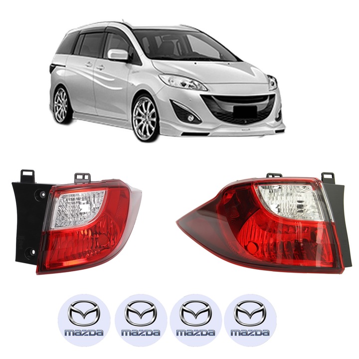 Set Stopuri Spate Stanga Dreapta MAZDA 5 (CW) din 2010, Auto, DEPO, 4x Stickere auto cu MAZDA