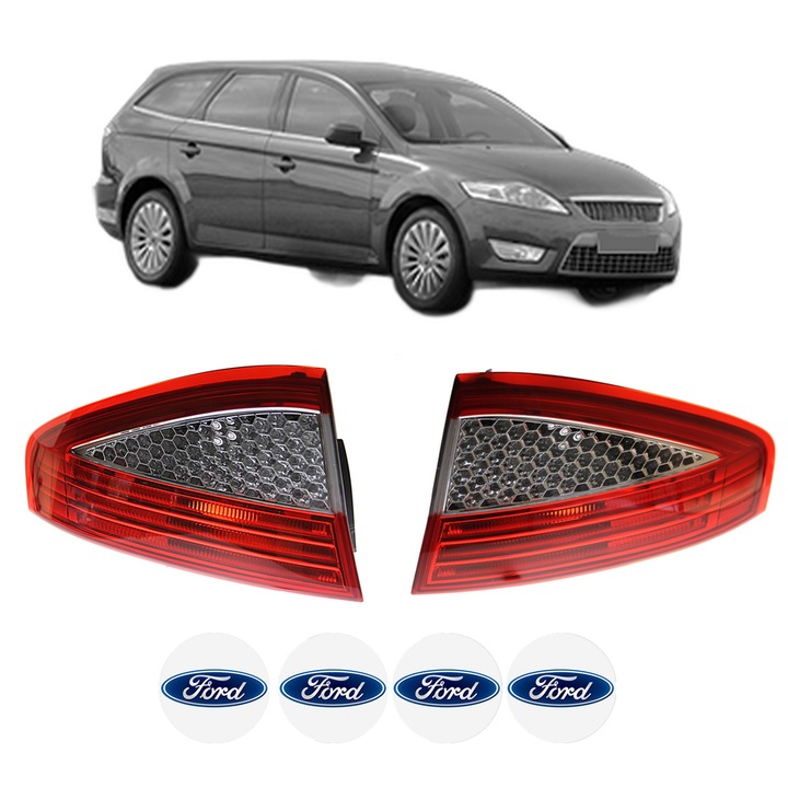 Set Stopuri Spate Stanga Dreapta FORD MONDEO IV Turnier (BA7) din 2007-2015, Auto, TYC, 4x Stickere auto cu FORD