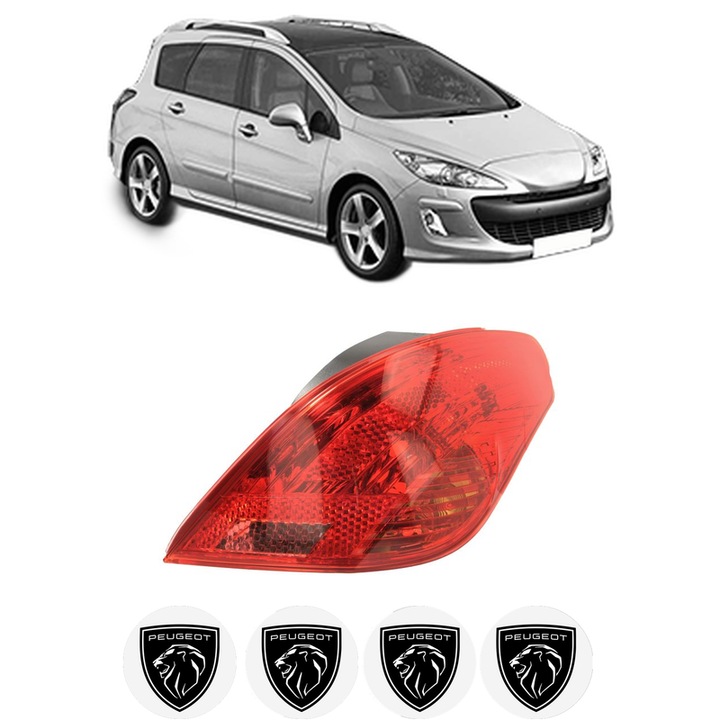 Lampa Stop Spate Dreapta PEUGEOT 308 SW I (4E_, 4H_) din 2007-2014, Auto, TYC, 4x Stickere auto cu PEUGEOT