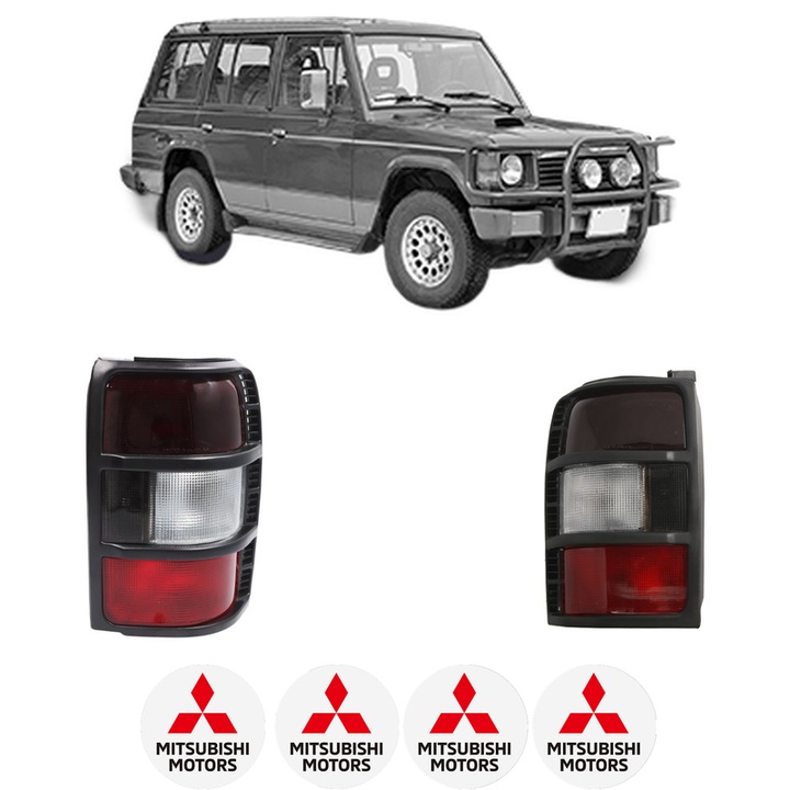 Set Stopuri Spate Stanga Dreapta MITSUBISHI PAJERO II (V1_, V3_) din 1991, Auto, DEPO, 4x Stickere auto cu MITSUBISHI