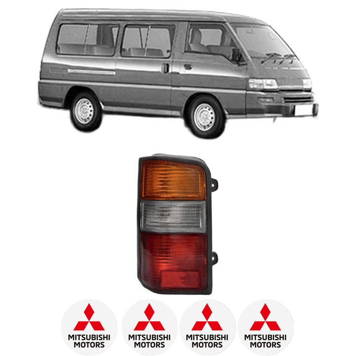 Lampa Stop Spate Stanga MITSUBISHI L 300 III Bus (P0_W, P1_W, P2_W, P3_W) din 1986-2004, Auto, DEPO, 4x Stickere auto cu MITSUBISHI