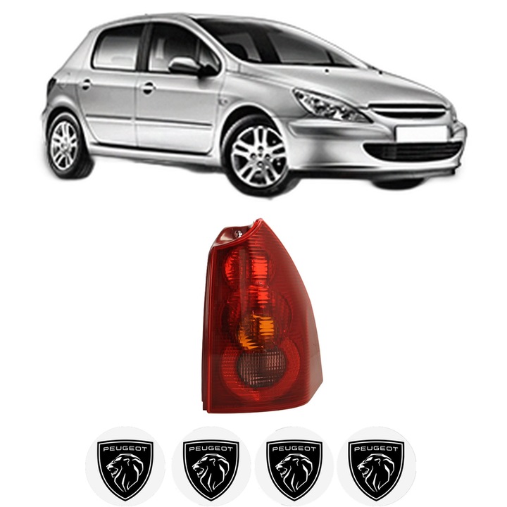 Lampa Stop Spate Dreapta PEUGEOT 307 (3A/C) din 2000-2012, Auto, DEPO, 4x Stickere auto cu PEUGEOT