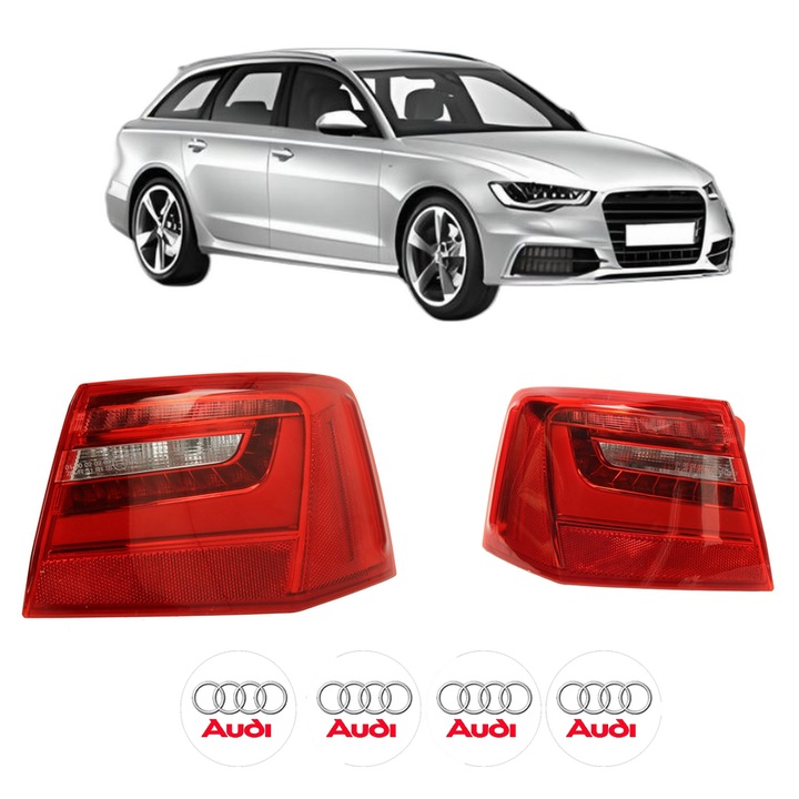 Set Stopuri Spate Stanga Dreapta AUDI A6 C7 Avant (4G5, 4GD) din 2011-2018, Auto, DEPO, 4x Stickere auto cu AUDI