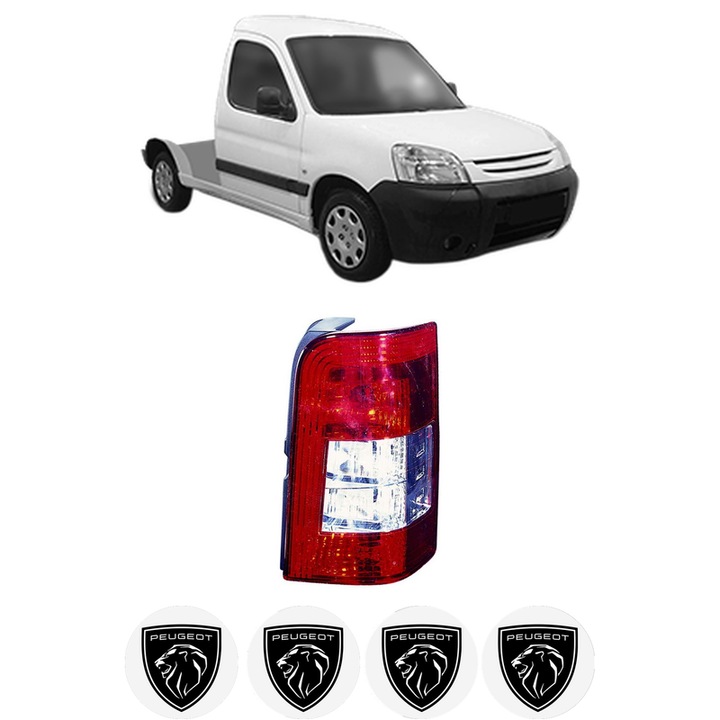 Lampa Stop Spate Dreapta PEUGEOT PARTNER Platform/Chassis (5_, G_) din 1997-2008, Auto, DEPO, 4x Stickere auto cu PEUGEOT