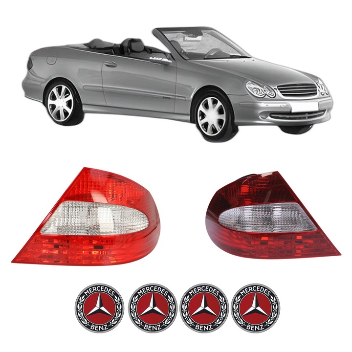 Set Stopuri Spate Stanga Dreapta MERCEDES-BENZ CLK Convertible (A209) din 2002-2010, Auto, DEPO, 4x Stickere auto cu MERCEDES-BENZ