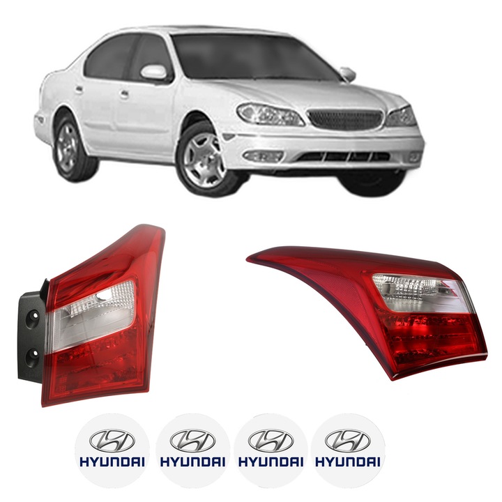 Set Stopuri Spate Stanga Dreapta HYUNDAI i30 din 1997-2015, Auto, DEPO, 4x Stickere auto cu HYUNDAI