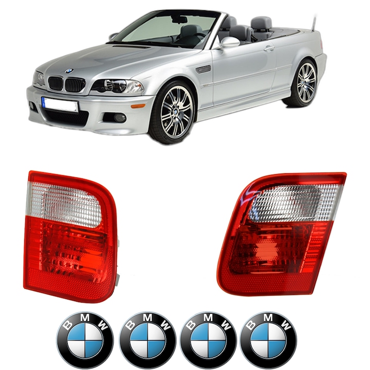 Set Stopuri Spate Stanga Dreapta BMW Seria 3 Convertible (E46) din 2000-2007, Auto, TYC, 4x Stickere auto cu BMW