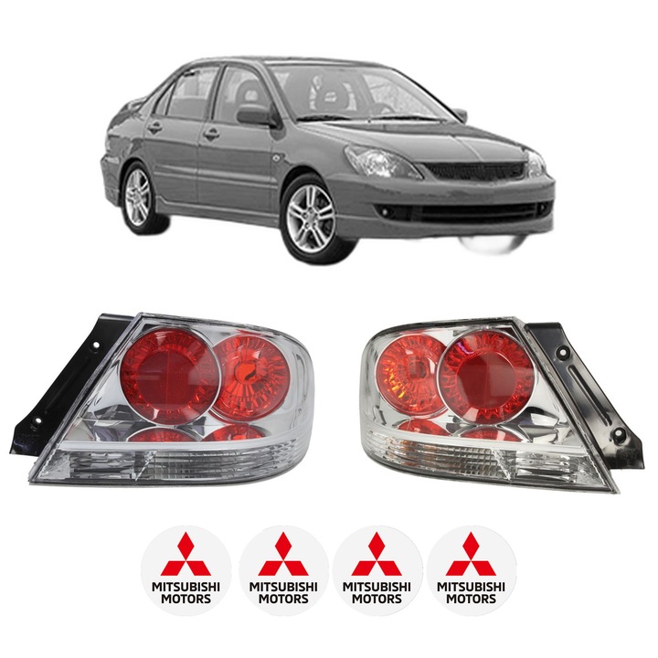 Set Stopuri Spate Stanga Dreapta MITSUBISHI LANCER VII (CS_A, CT_A) din 2000-2013, Auto, DEPO, 4x Stickere auto cu MITSUBISHI