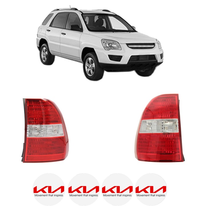Set Stopuri Spate Stanga Dreapta KIA SPORTAGE II (JE_, KM_) din 2004-2010, Auto, DEPO, 4x Stickere auto cu KIA