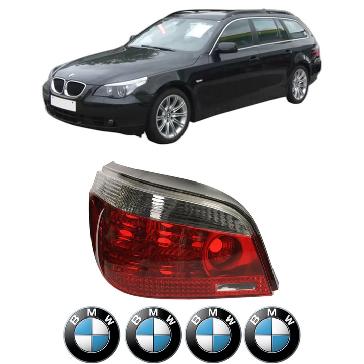 Lampa Stop Spate Stanga BMW Seria 5 Touring (E61) din 2004-2010, Auto, DEPO, 4x Stickere auto cu BMW