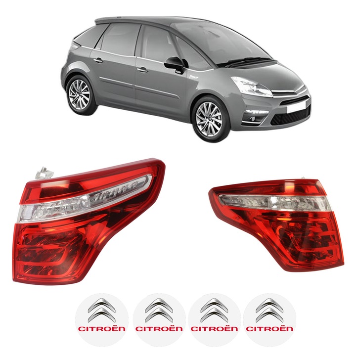 Set Stopuri Spate Stanga Dreapta CITROEN C4 PICASSO I MPV (UD_) din 2006-2013, Auto, DEPO, 4x Stickere auto cu CITROEN