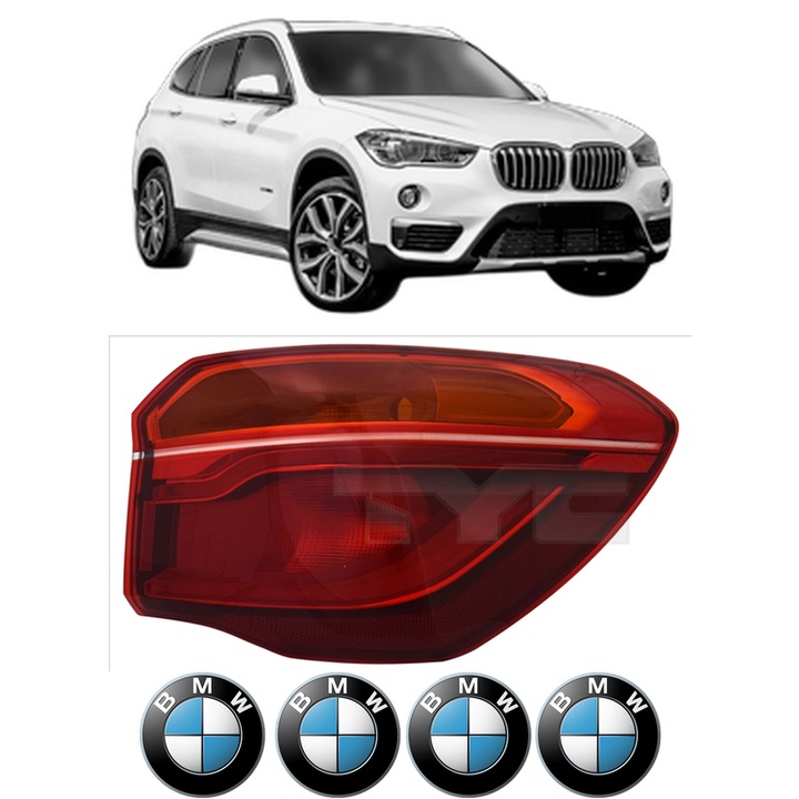 Lampa Stop Spate Dreapta BMW Seria X1 Van (F48) din 2015-2022, Auto, TYC, 4x Stickere auto cu BMW