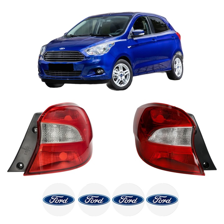 Set Stopuri Spate Stanga Dreapta FORD KA+ III (UK, FK) din 2016-2018, Auto, DEPO, 4x Stickere auto cu FORD