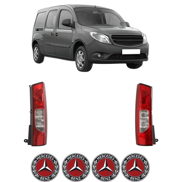 Set Stopuri Spate Stanga Dreapta MERCEDES-BENZ CITAN Mixto (Double Cabin) (W415) din 2012-2021, Auto, DEPO, 4x Stickere auto cu MERCEDES-BENZ