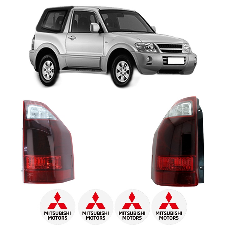 Set Stopuri Spate Stanga Dreapta MITSUBISHI PAJERO III Canvas Top (V6_W, V7_W) din 2000-2006, Auto, DEPO, 4x Stickere auto cu MITSUBISHI